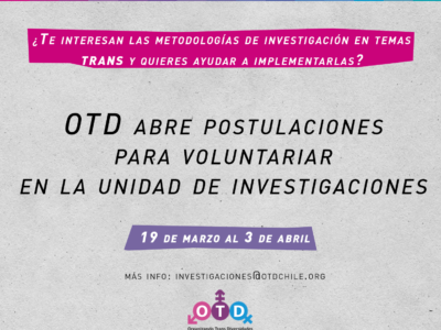 Convocatoria Unidad Investigaciones OTD Chile.