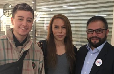 Noah López Trans Masculine Next To Valeria Pinto, Trans Feminine; Both Requestes An Appointment At The Civil Registry Next To Franco Fuica From OTD Chile