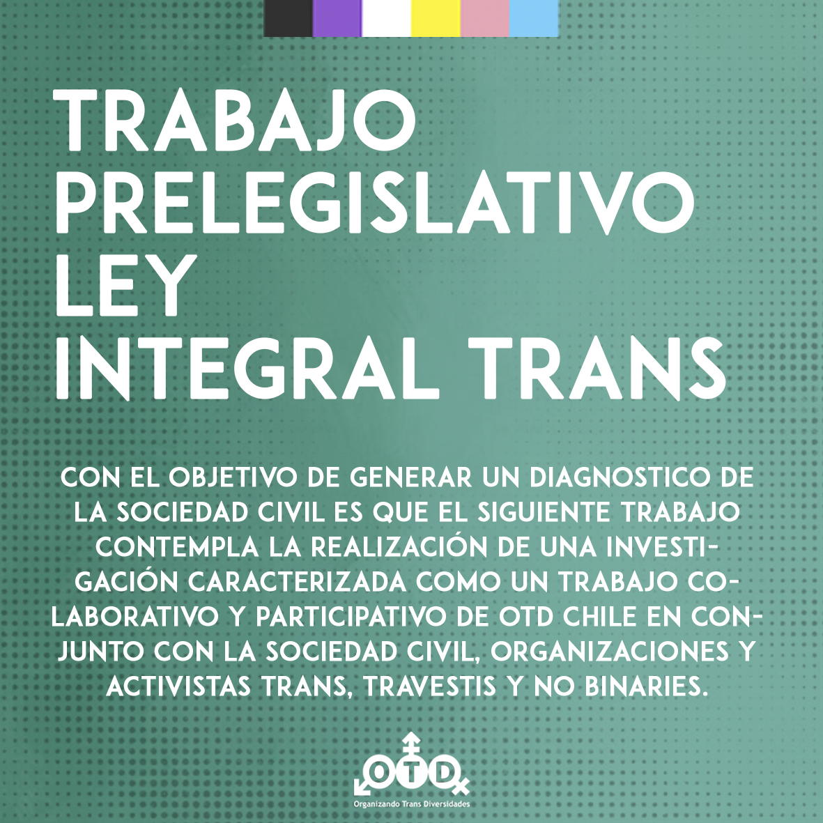 OTD Chile llama a la comunidad trans y no binaria a construir juntes una Ley Integral Trans